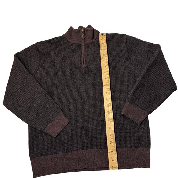 Pendleton Quarter Zip Wool Sweater Brown Mens Medium Merino Wool - Picture 1 of 5
